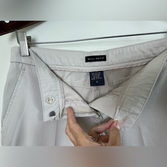 Willi Smith Khaki Cotton Crop Pants. Size 6 - Picture 3 of 5